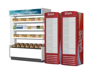 超市冷藏展示柜与货架SU模型 - SU模型免费下载_sketchup模型