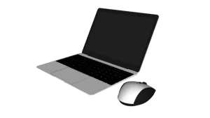 笔记本电脑与鼠标SU模型 - SU模型免费下载_sketchup模型
