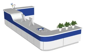 L型弧形护士站导诊台SU模型 SU模型下载