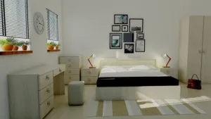 现代清新风卧室SU模型 - SU模型免费下载_sketchup模型