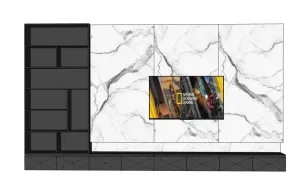现代大理石纹电视背景墙SU模型 SU模型下载