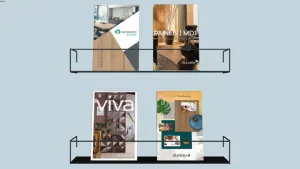 双层金属杂志架与装饰画组合SU模型 - SU模型免费下载_sketchup模型