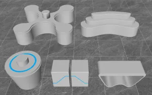 模块化科技感互动展台组件SU模型 - SU模型免费下载_sketchup模型