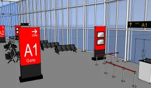 机场候车室场景SU模型 SU模型下载