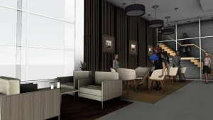 现代商务休闲区SU模型 SU模型下载