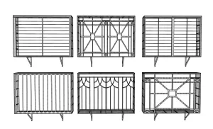 多款式防盗网窗户SU模型 SU模型下载