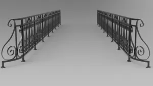 欧式铁艺楼梯护栏SU模型 SU模型下载