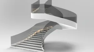 现代艺术双螺旋楼梯SU模型 - SU模型免费下载_sketchup模型