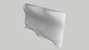 艺术波浪格栅背景墙SU模型 - SU模型免费下载_sketchup模型