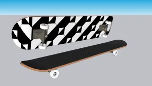 双款双翘滑板SU模型 - SU模型免费下载_sketchup模型