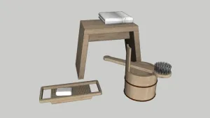 日式卫浴木具SU模型 SU模型下载