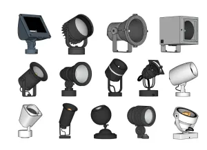 户外投光灯SU模型合集 SU模型下载
