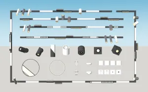 磁吸轨道灯线性灯射灯SU模型 SU模型下载