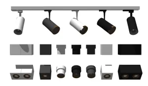 轨道射灯与筒灯SU模型合集 SU模型下载