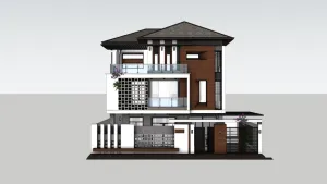 现代三层别墅SU模型 SU模型下载