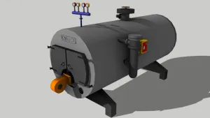 卧式工业蒸汽锅炉SU模型 SU模型下载