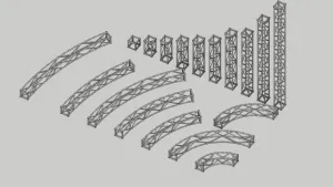 铝合金弧形雷亚桁架组合SU模型 - SU模型免费下载_sketchup模型