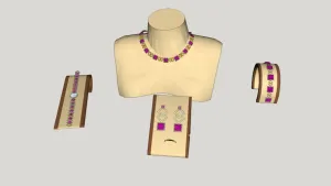 紫宝石首饰套装SU模型 - SU模型免费下载_sketchup模型