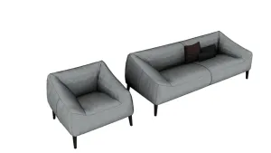 现代浅灰方沙发组合SU模型 SU模型下载