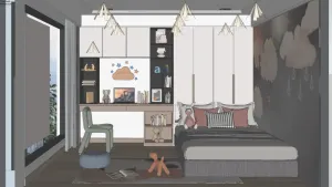 童趣儿童房整体空间SU模型 SU模型下载