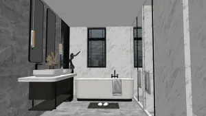 现代轻奢卫浴空间SU模型 SU模型下载