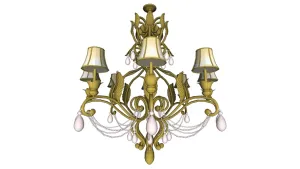 法式复古水晶吊灯SU模型 SU模型下载