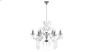 轻奢银色水晶吊灯SU模型 SU模型下载