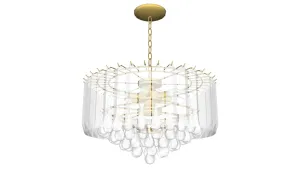 轻奢金色圆形水晶吊灯SU模型 SU模型下载