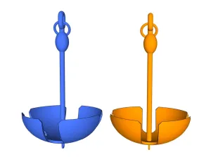 碗状船锚雕塑SU模型 - SU模型免费下载_sketchup模型