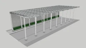 玻璃面板雨棚SU模型 - SU模型免费下载_sketchup模型