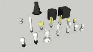 螺旋节能灯泡SU模型 SU模型下载