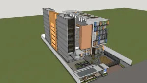 现代多层校园建筑SU模型 SU模型下载