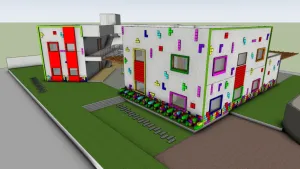 积木风童趣校园幼儿园SU模型 - SU模型免费下载_sketchup模型