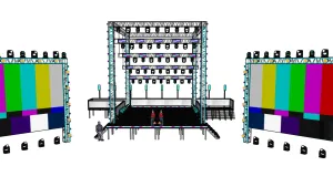 演唱会舞台灯光桁架SU模型 SU模型下载
