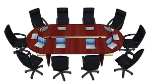 椭圆会议研讨桌SU模型 - SU模型免费下载_sketchup模型