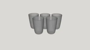 简约无柄玻璃杯子（水杯）SU模型 SU模型下载