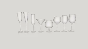 多款式高脚杯子组合SU模型 SU模型下载