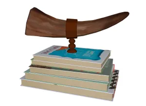 牛角摆件与书籍组合SU模型 SU模型下载