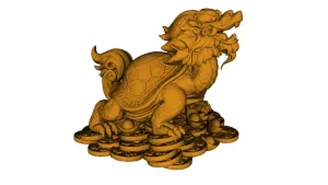 中式招财龙龟雕塑SU模型 - SU模型免费下载_sketchup模型