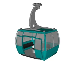 景区观光缆车舱SU模型 SU模型下载