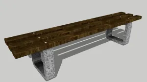 公园凳休闲木质长椅SU模型 SU模型下载
