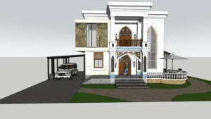 伊斯兰风格别墅住宅SU模型 - SU模型免费下载_sketchup模型