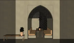 伊斯兰风格餐厅的卡座SU模型 - SU模型免费下载_sketchup模型