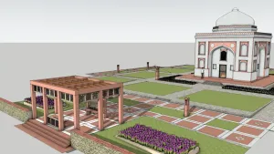 伊斯兰陵园景观SU模型 SU模型下载