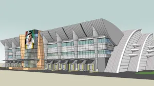 迪拜物流中心建筑SU模型 - SU模型免费下载_sketchup模型