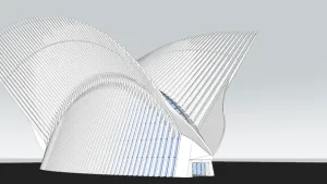 纽约世界贸易运输枢纽异形建筑SU模型 - SU模型免费下载_sketchup模型