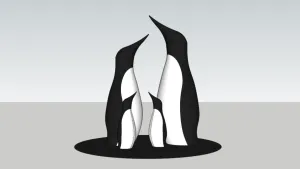 企鹅雕塑景观小品SU模型 - SU模型免费下载_sketchup模型