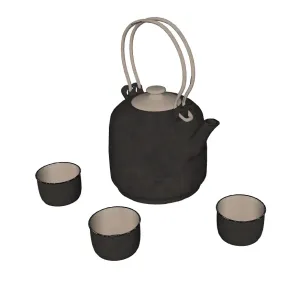 日式铸铁茶具SU模型 - SU模型免费下载_sketchup模型