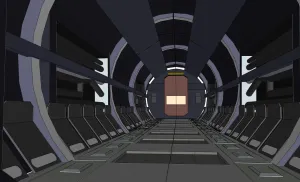 科幻飞船走廊入口SU模型 - SU模型免费下载_sketchup模型