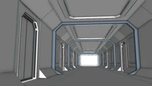 科幻未来走廊SU模型 SU模型下载